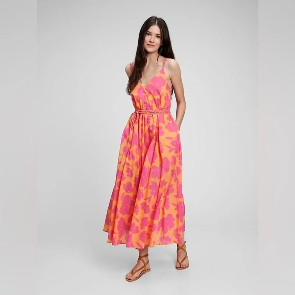 gap pink maxi dress Gap Women's Pink Summer Maxi Dress Size Hot Pink Tiered New Nwt